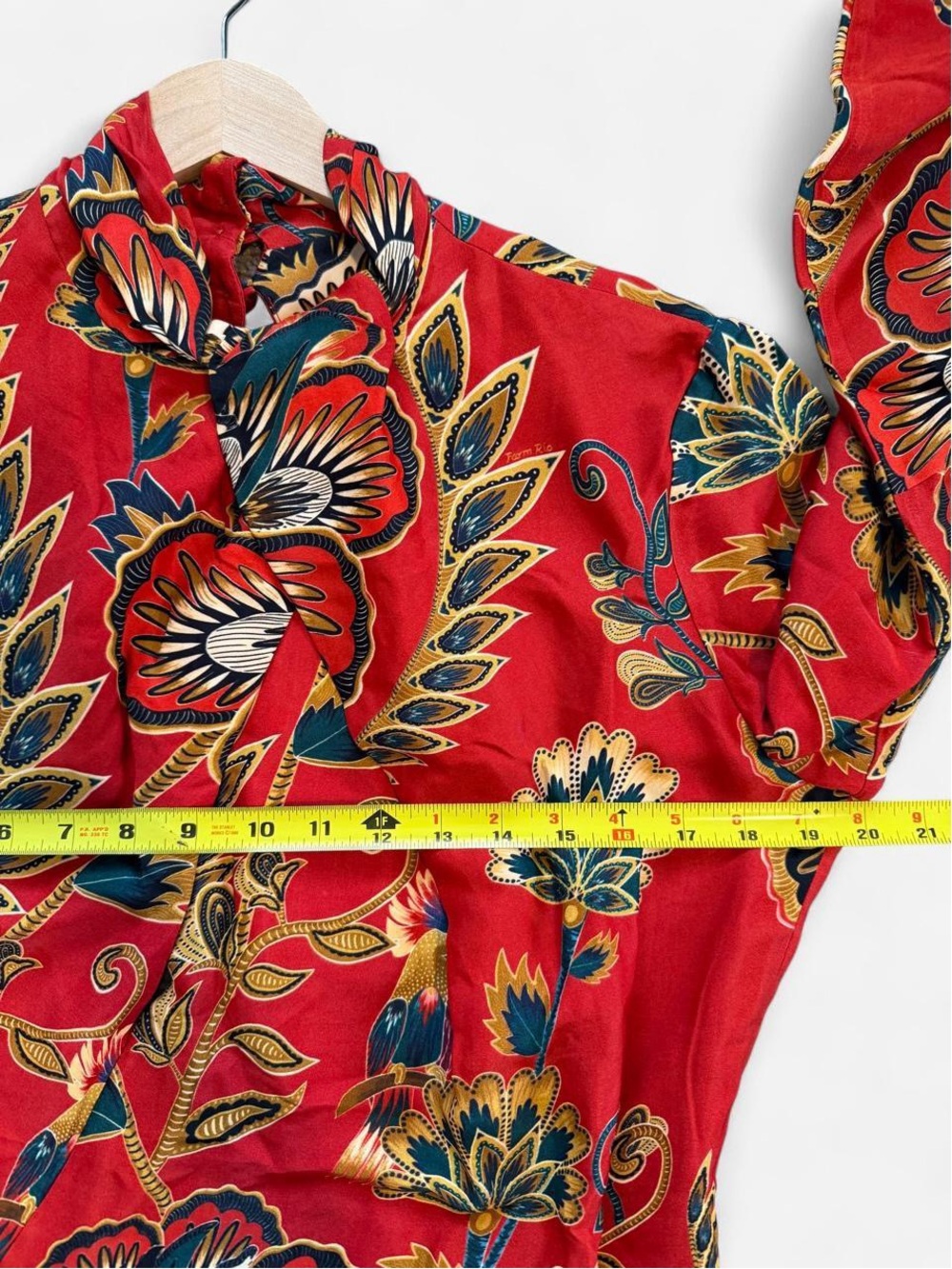 NWT FARM RIO Red Maxi Floral Cutout Midi Dress - Picture 11 of 16